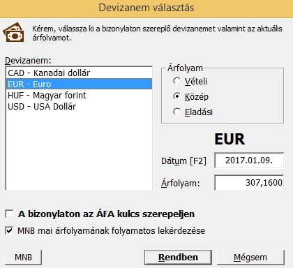 Deviza árfolyam rögzítési ablak